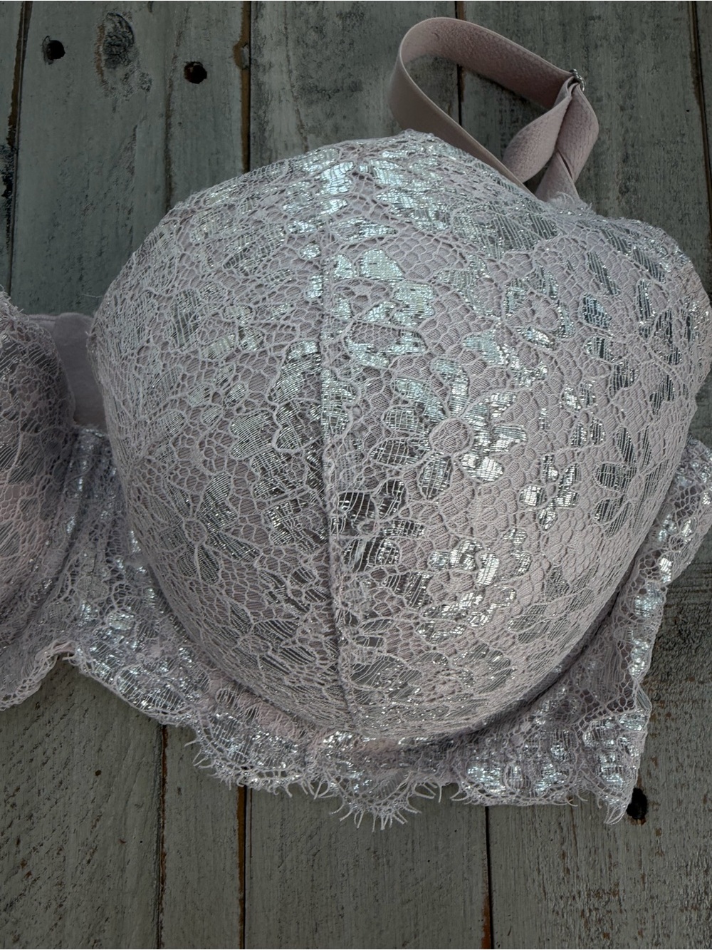Victoria's Secret Dream Angels Lace Demi Underwire Bra - Pink/Silver Sz. 36DD - Picture 3 of 8